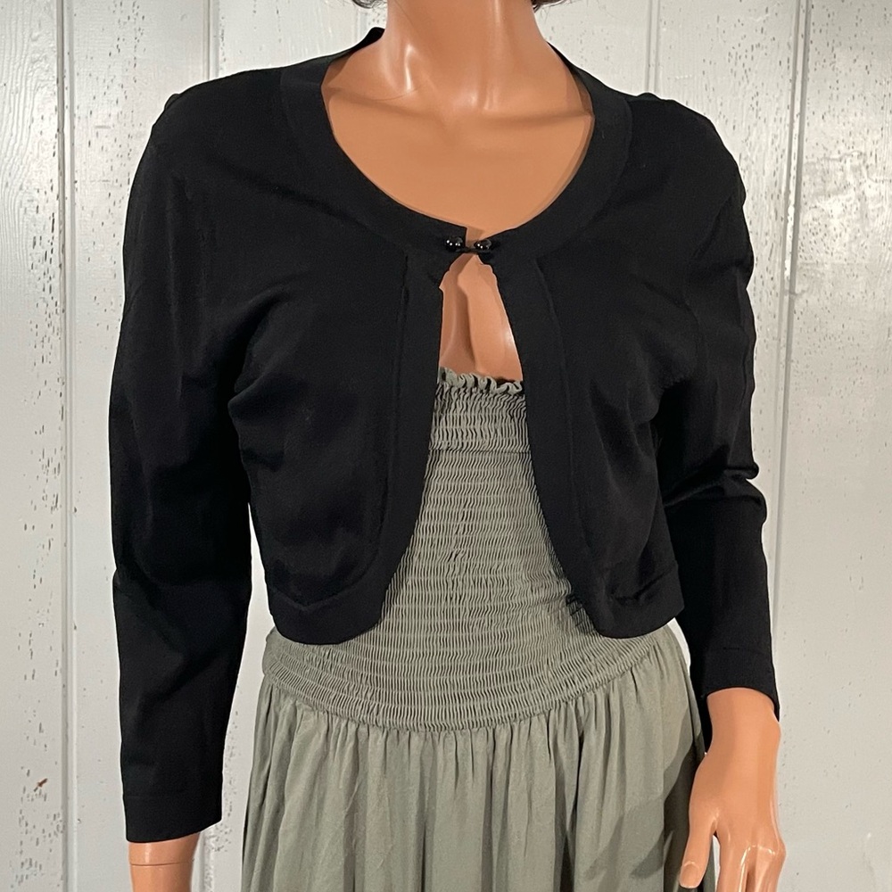Jessica Howard Women's  Elegant Black Cardigan Sweater Sz L